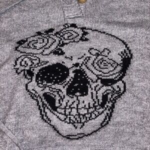 Vimvince Gray Skull Graphic Hoodie Size M Unisex. New With Tags